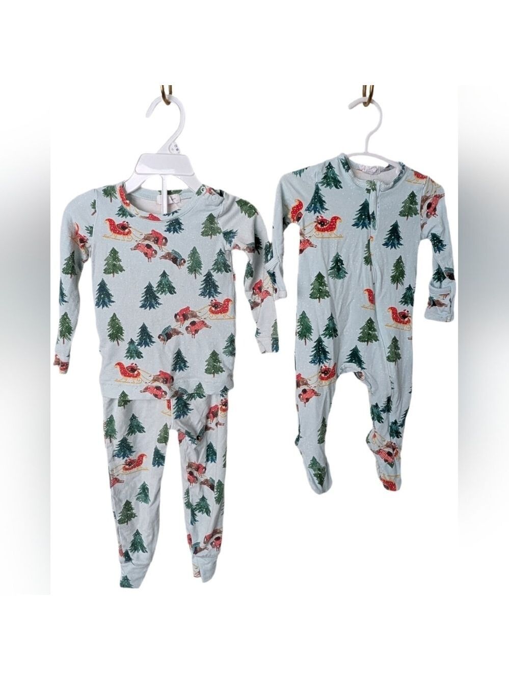 Angel Dear Bamboo‎ Sibling PJs Festive Holiday Pajama Set